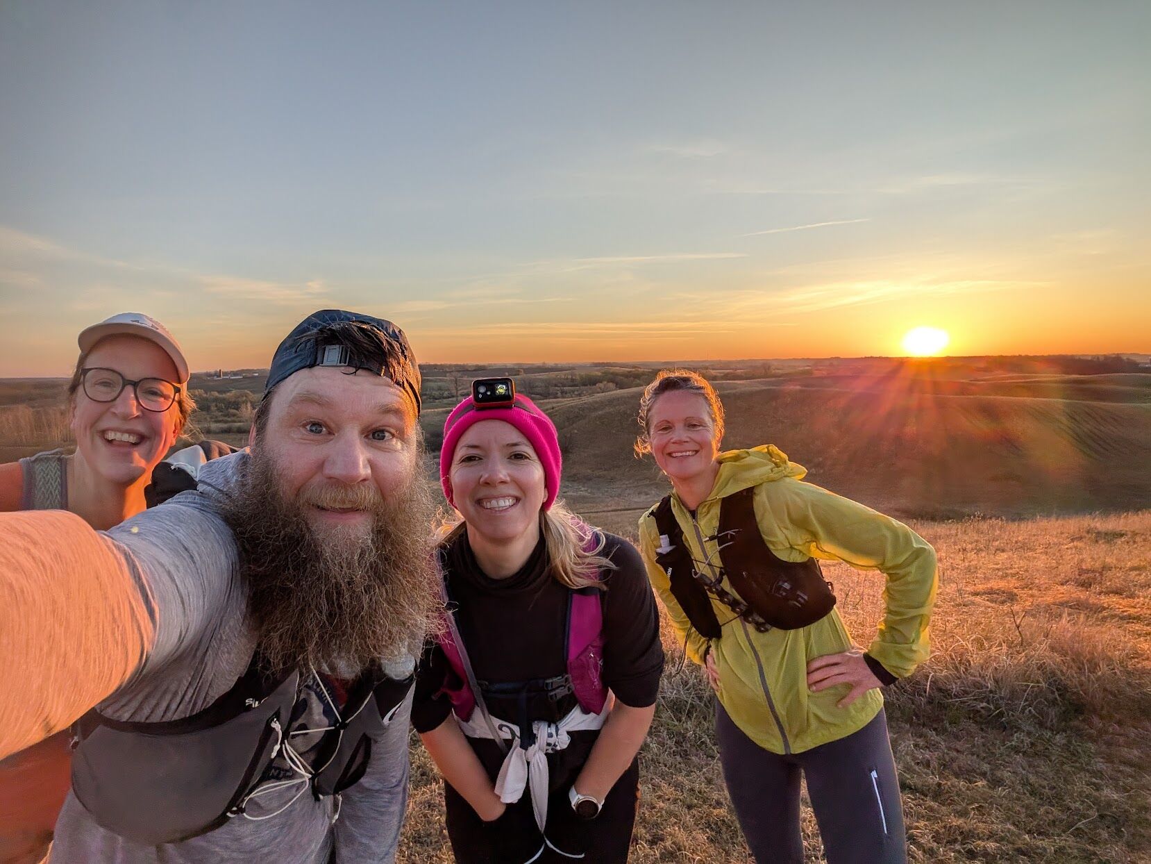 Sunrise over the trails at Glacial Lakes